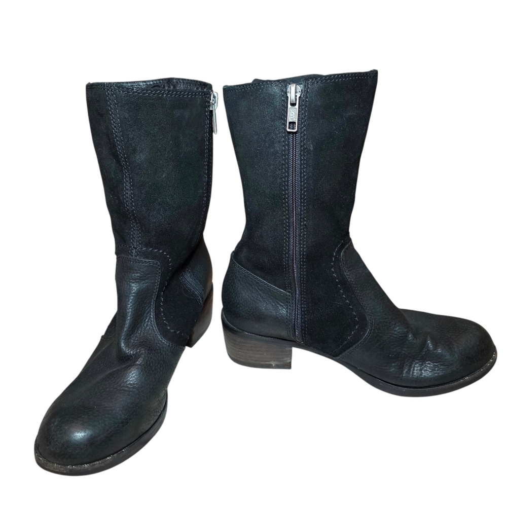 UGG Lou Moto Style Leather/Suede Boots- 7 - Picture 3 of 16
